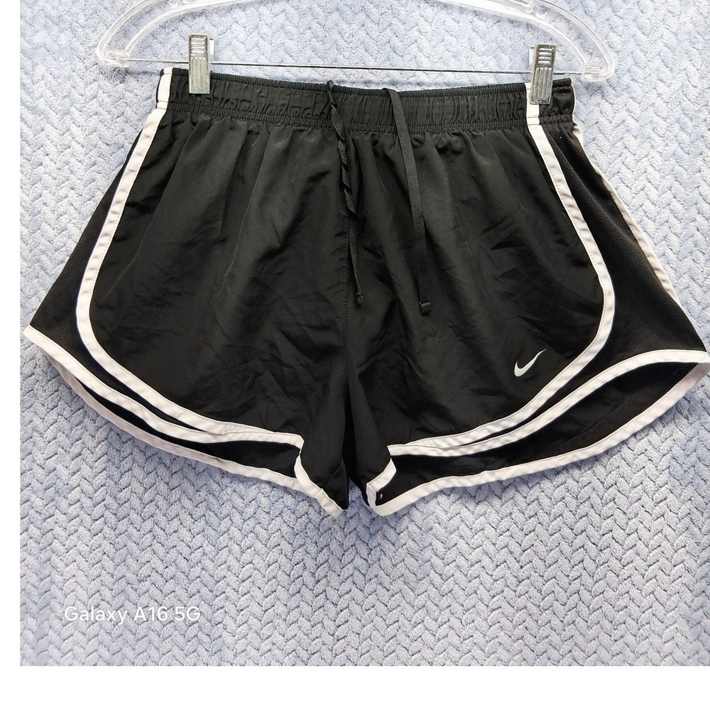 Nike Dri-FIT Tempo Running Shorts Black White 831558-011 Womens Large Athleisure